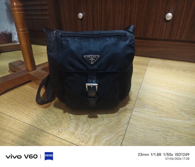 ไม่ระบุ ดำ ไนล่อน Prada กระเป๋าสะพายข้างปราด้าแท้