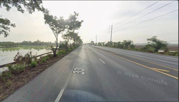 ที่ดินทำเลทองติดถนนหลวง33 สุพรรณฯ-ป่าโมก จ.สุพรรณบุรี พร้อมโอน