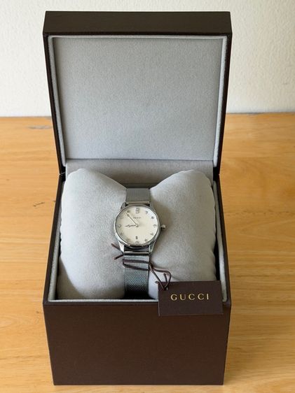 GUCCI G Timeless Silver Mother Pearl Diamond 29 mm Lady Watch YA126583 รูปที่ 4