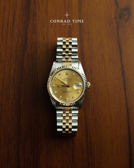 Rolex Datejust 16233 Champagne Diamond Dial Two-Tone Jubilee 1993 36mm. Fullset  รูปที่ 3