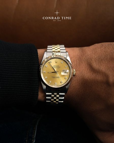 Rolex Datejust 16233 Champagne Diamond Dial Two-Tone Jubilee 1993 36mm. Fullset  รูปที่ 4
