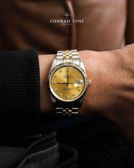 Rolex Datejust 16233 Champagne Diamond Dial Two-Tone Jubilee 1993 36mm. Fullset  รูปที่ 5