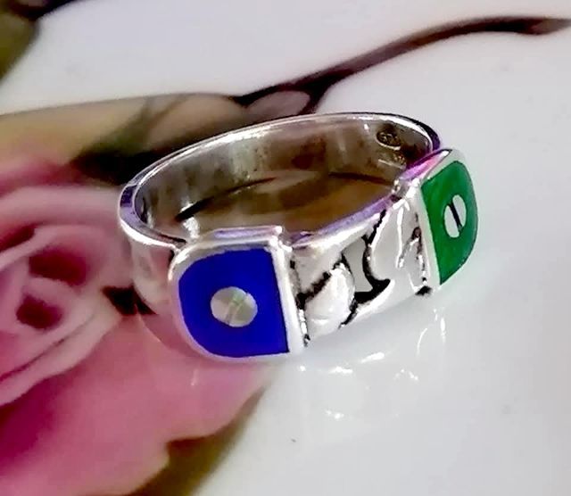 CUCCI Sterling​ silver​ vintage​ ring​. แหวนเงิน​ กุดชี่ลงยา
