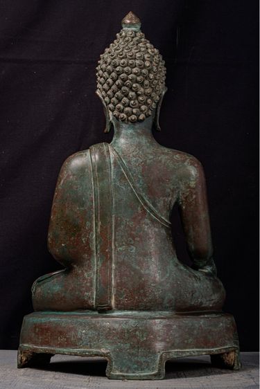 พระบูชาสิงห์หนึ่งเชียงแสน เนื้อสัมฤทธิ์ หน้าตัก 9 นิ้ว สูง 16 นิ้ว รูปที่ 2