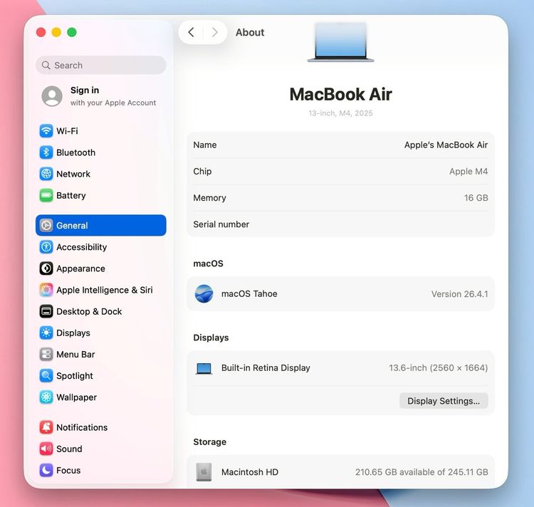 MacBook Air 13.6-inch M4 2025 Ram16GB SSD256GB SkyBlue apple care 29 April 2027  รูปที่ 12