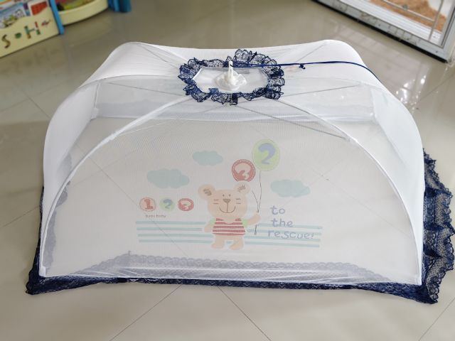 อุปกรณ์สำหรับเด็กและทารก มุ้งครอบเด็กขนาดใหญ่ (Size L) ลายหมีพิมพ์สีฟ้าหรือชมพูจากแบรนด์ Papa Baby สภาพใหม่