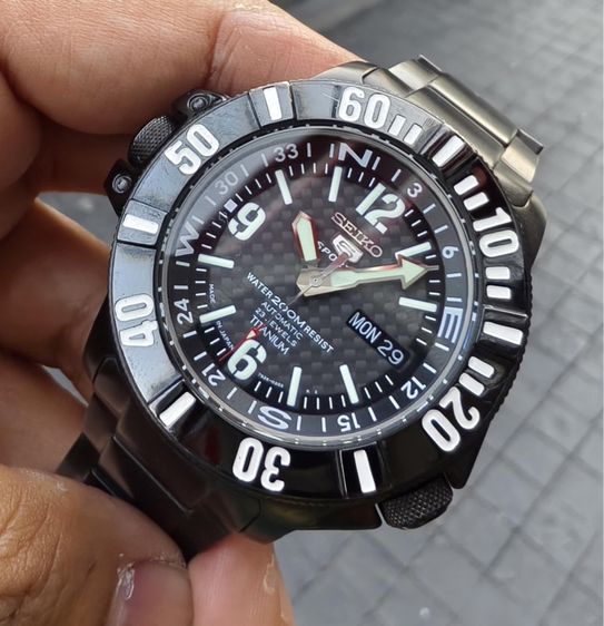 ดำ seiko จั้งเกิ้ล ไทเทเนียม