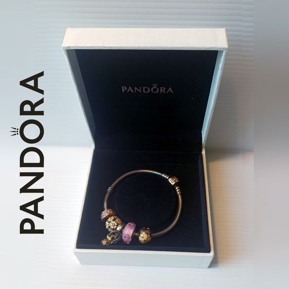 สร้อยข้อมือ อื่นๆ กำไล Pandora พร้อมชาร์มหลายชิ้น – สภาพเหมือนใหม่