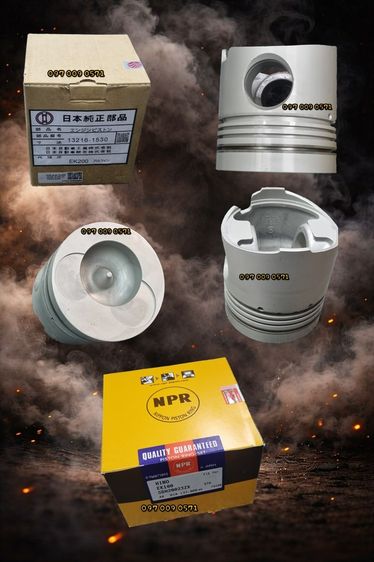 ลูกสูบ   แหวนลูกสูบ  HINO   EK200  รุ่นเว้าหลบหัวฉีด ร่องแหวนน้ำมัน 6 มิล