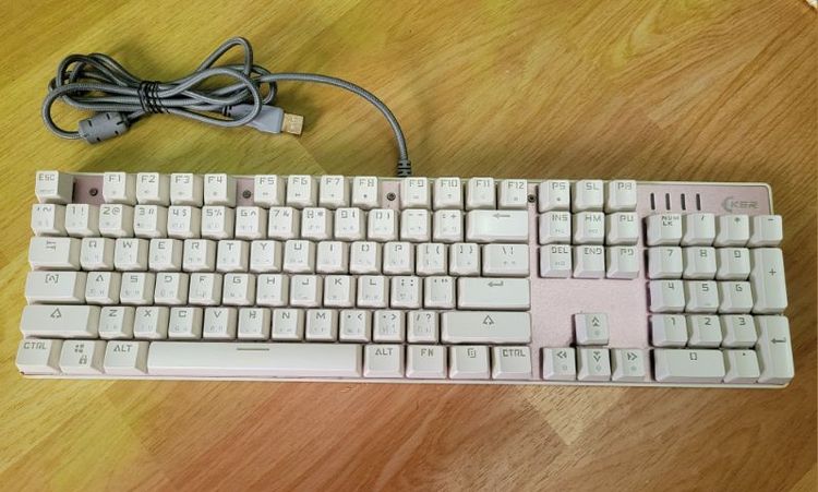 OKER คีย์บอร์ด OKER K84 RGB Mechanical Keyboard สี ขาว ชมพู 