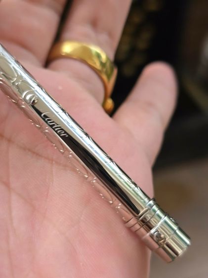 ปากกา Cartier ด้านแกะลายโลโก้ Cartier ด้ามเงิน ระบบหมุน รูปที่ 4