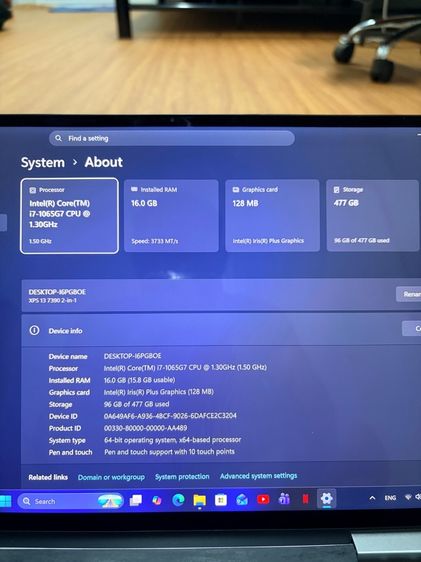 DELL XPS 13 7390 2-1 I7 Gen 10 ทัชกรีน 4K รูปที่ 9