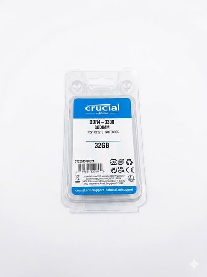 Crucial DDR4 1.2V Non-ECC SODIMM 32 GB Laptop Memory มือสอง รูปที่ 3