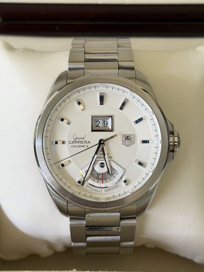 AG Heuer Grand Carrera Automatic Caliber 8 RS GMT Grande Date White Dial 43 mm WAV5112.BA0901  รูปที่ 4