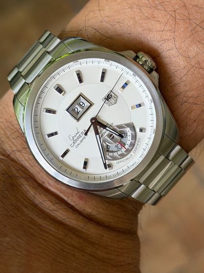 AG Heuer Grand Carrera Automatic Caliber 8 RS GMT Grande Date White Dial 43 mm WAV5112.BA0901  รูปที่ 18