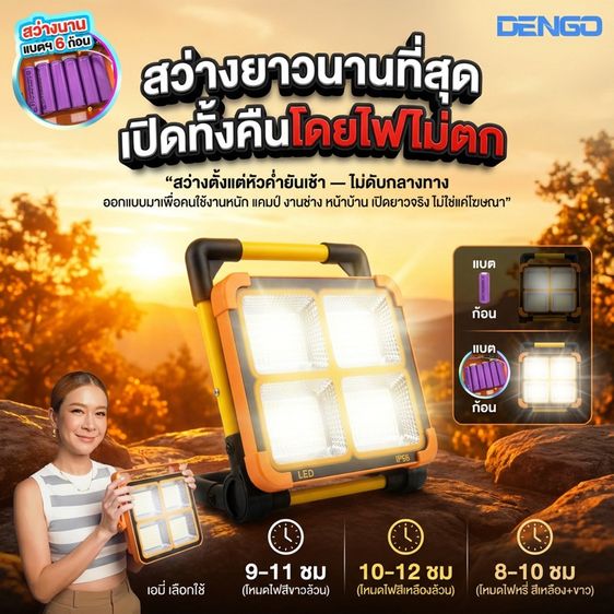 อื่นๆ ไฟโซล่าเซลล์ Dengo Solar Shining Bright 1200W ใช้งานสะดวก หลากหลายโหมด