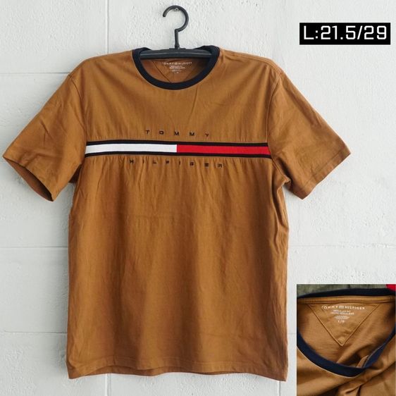 Tommy Hilfiger อื่นๆ L น้ำตาล แขนสั้น เสื้อแบรนด์ดัง