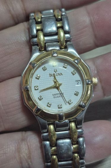🎁 Bulova Sapphire Quartz วินเทจแท้ สายทูโทนสุดคลาสสิก ✨