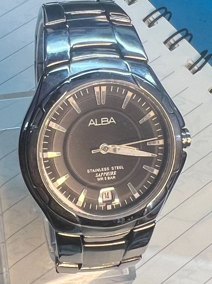 นาฬิกายี่ห้อ ALBA ตัวเรือน สแตนเลส เรือนบาง บอกเวลา และวันที่