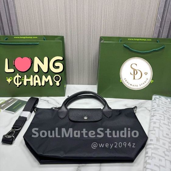 (การ์ด.ถุงกระดาษ) กระเป๋าถือ สะพายข้าง ไซส์เอส รุ่น Longchamp Le Pliage Energy S Top Handle bag พร้อมส่งครบสี รูปที่ 6