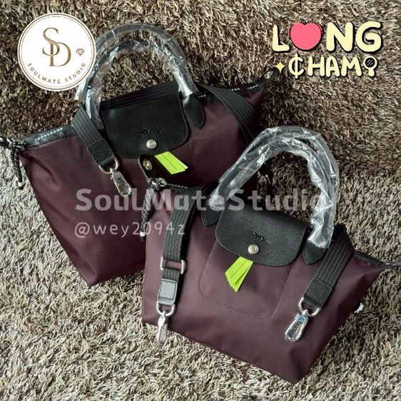 (การ์ด.ถุงกระดาษ) กระเป๋าถือ สะพายข้าง ไซส์เอส รุ่น Longchamp Le Pliage Energy S Top Handle bag พร้อมส่งครบสี รูปที่ 14