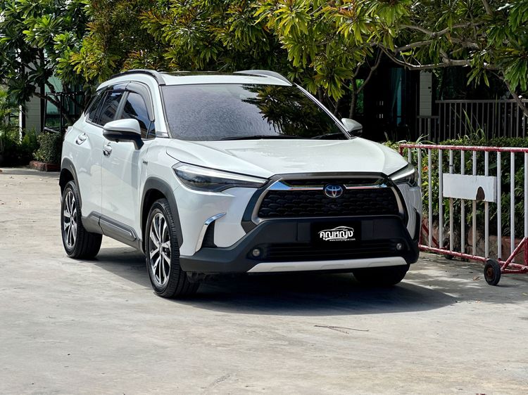 Toyota Corolla Cross 2020 1.8 Hybrid Premium Safety Sedan ไฮบริด ไม่ติดแก๊ส เกียร์อัตโนมัติ ขาว