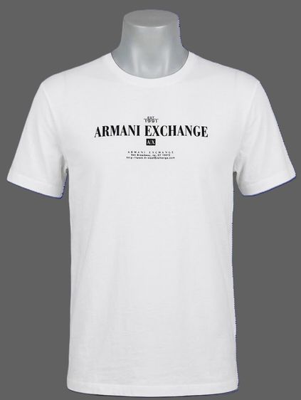 เสื้อทีเชิ้ต EU 40 ขาว แขนสั้น Armani Exchange Classic Logo T-Shirt  EST. 1991