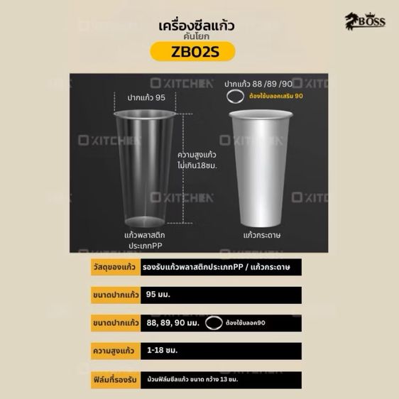 BOSS เครื่องซีลฝาแก้ว เครื่องปิดฝาแก้ว 95 มม. รูปที่ 4