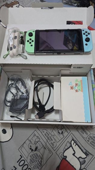 เกมส์ Nintendo Switch V.2 รุ่น Animal Crossing: New Horizons Limited Edition,Ringfit,Joy-con,Reel Fishing rod,แผ่นเกม