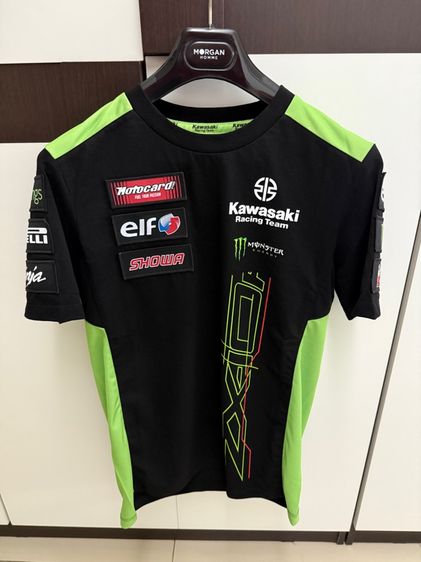 ดำ แขนสั้น เสื้อทีเชิ้ต อื่นๆ เสื้อยืด Kawasaki Racing Team ไซส์ S รอบอก 38 นิ้ว ของแท้จากศูนย์ Kawasaki