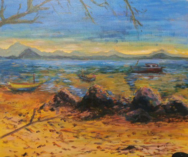 ภาพวาดทิวทัศน์สีอคิลิค ขนาด50 x 60 (เจ้าของวาดเองครับ)