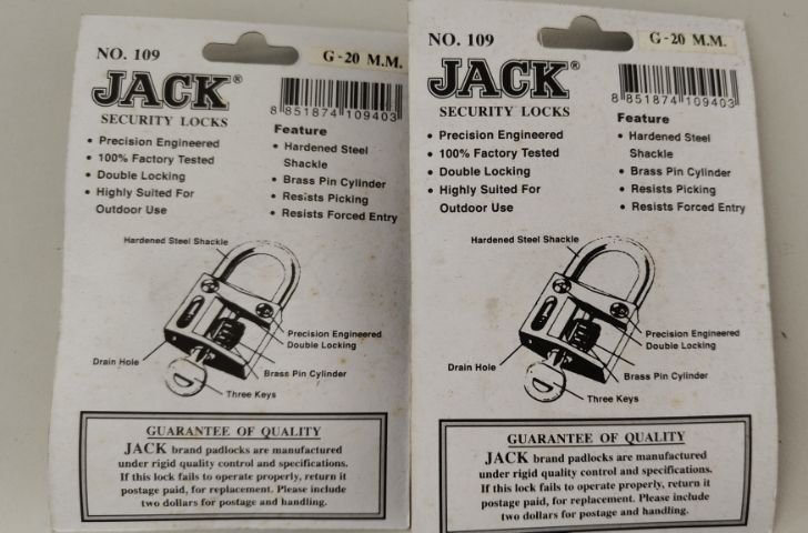 แม่กุญแจ ยี่ห้อ JACK ล๊อก 2 ชั้น ล้างสต๊อก
