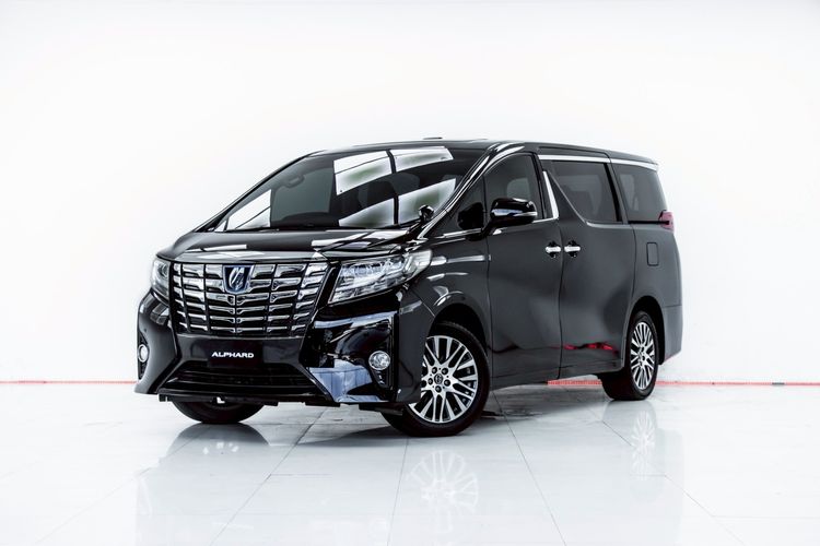 Toyota Alphard 2016 2.5 Hybrid X E-Four 4WD Utility-car ไฮบริด ไม่ติดแก๊ส เกียร์อัตโนมัติ ดำ
