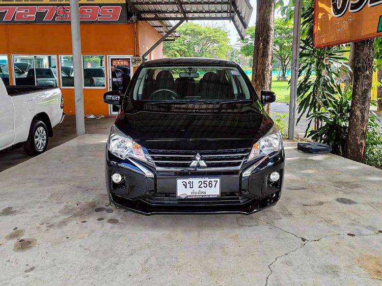 Mitsubishi Attrage 2021 1.2 GLX Sedan เบนซิน ไม่ติดแก๊ส เกียร์อัตโนมัติ ดำ รูปที่ 2
