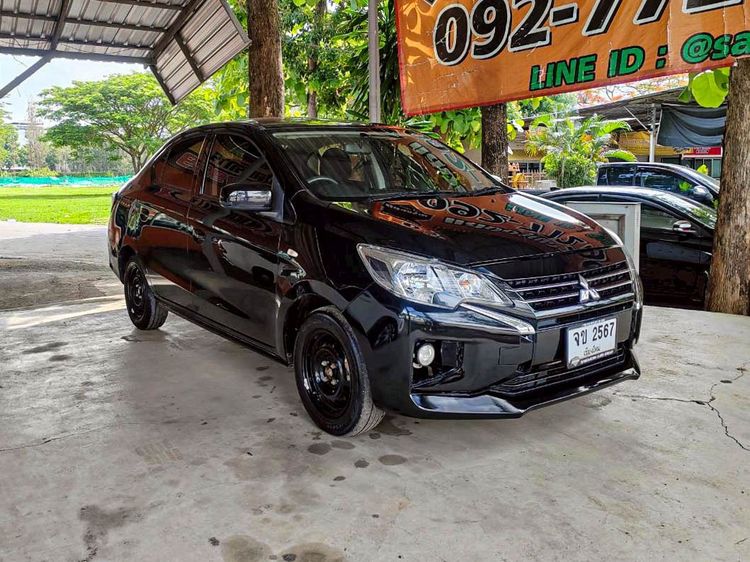 Mitsubishi Attrage 2021 1.2 GLX Sedan เบนซิน ไม่ติดแก๊ส เกียร์อัตโนมัติ ดำ รูปที่ 3