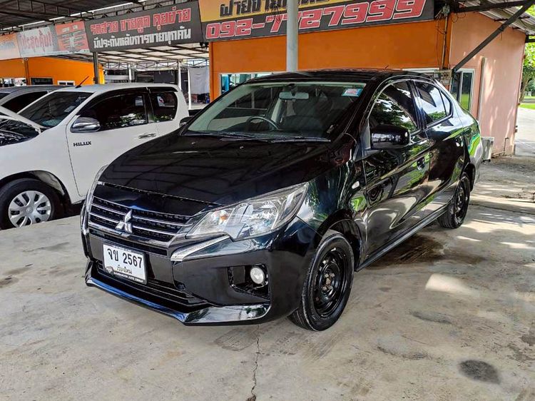 Mitsubishi Attrage 2021 1.2 GLX Sedan เบนซิน ไม่ติดแก๊ส เกียร์อัตโนมัติ ดำ