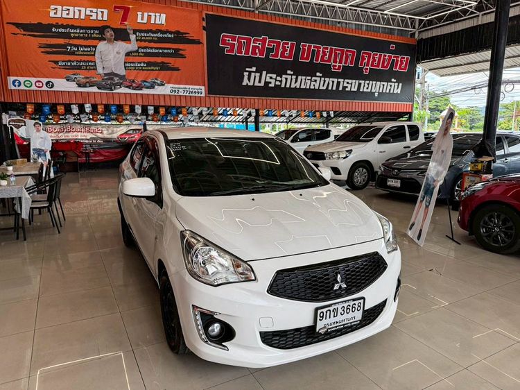 Mitsubishi Attrage 2019 1.2 GLX Sedan เบนซิน ไม่ติดแก๊ส เกียร์อัตโนมัติ ขาว รูปที่ 3