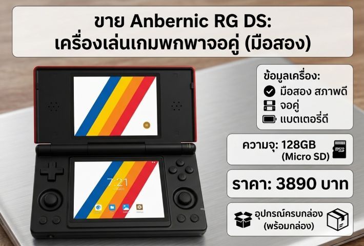 อื่นๆ อื่นๆ เชื่อมต่อไร้สายได้ Anbernic Rg ds มือสอง ยังอยู่ในประกัน เครื่องอายุ 1เดือน