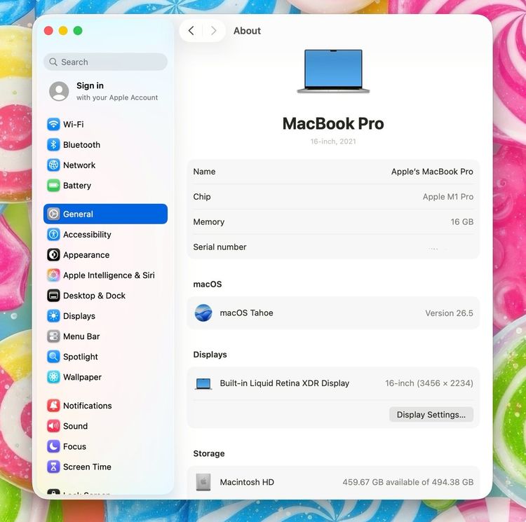 MacBook Pro 16-inch M1Pro Ram16GB SSD512GB Silver รูปที่ 13