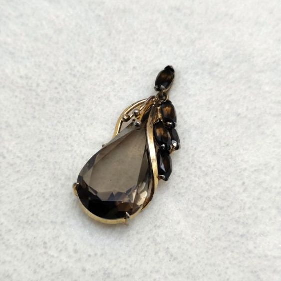 🔖จี้พลอยสโมคกี้ควอตซ์ (Smoky Quartz) แท้ เจียระไนเป็นรูปทรงหยดน้ำ งานจากญี่ปุ่น