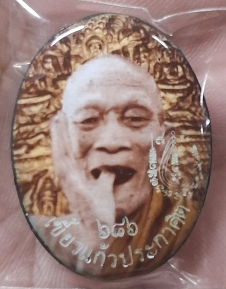 ล็อคเก็ตเขี้ยวแก้วประกาศิต (พิมพ์เล็ก)ลป.กาหลง ด้านหลังอุดผงฝังเหรียญโค๊ต เกศา ตะกรุด เลข 686 สร้างปี 2552 ซองเดิม