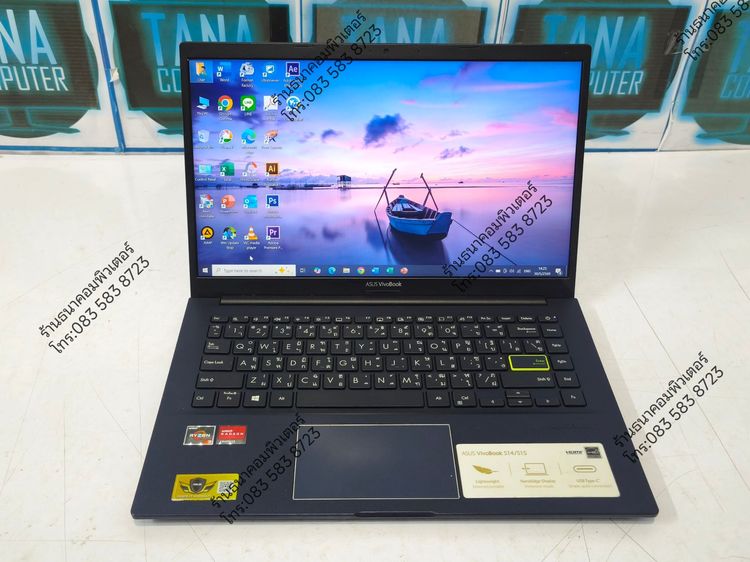 โน๊ตบุคเล่นเกมส์มือสอง Asus AMD Ryzen3-3250U Ram4GB SSD512GB รูปที่ 3