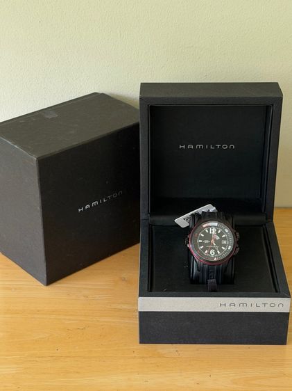 HAMILTON Khaki Automatic Navy GMT Black Dial Diver 42 mm AT Men's Watch H77585335 รูปที่ 2