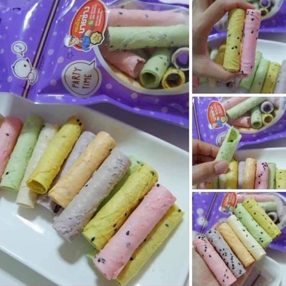 ขนมทองม้วนเตาถ่านรวมรสและข้าวไรเบอรี่