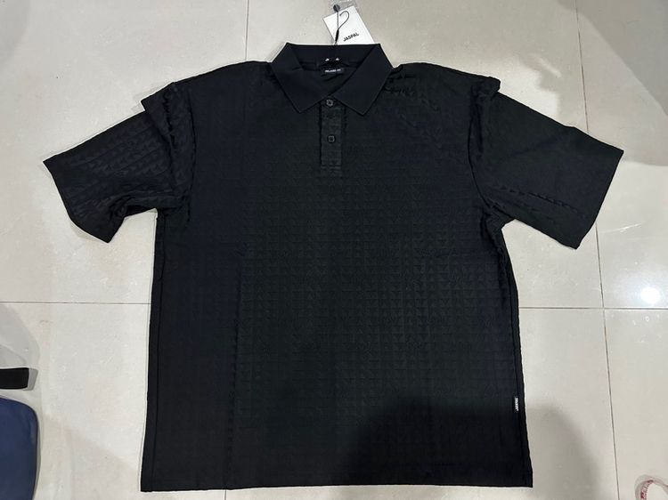 แขนสั้น เสื้อโปโลสีดำ ยี่ห้อ Jaspal ไซส์ XL มือหนึ่ง ป้ายห้อย
