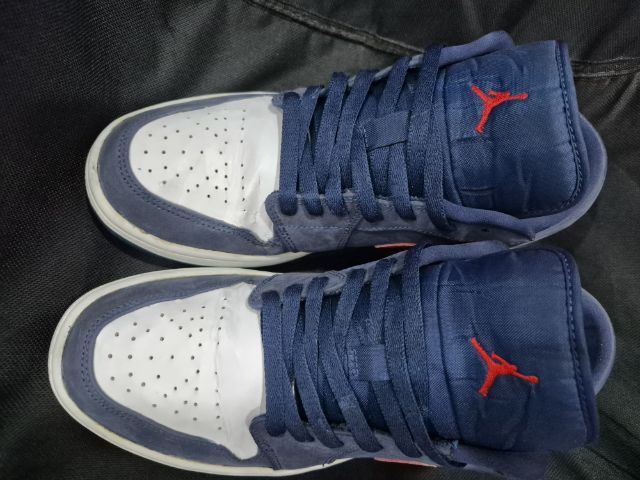น้ำเงิน หนัง PU รองเท้าผ้าใบ UK 8 | EU 42 | US 8.5 Nike Jordan 1 Low SE USA

