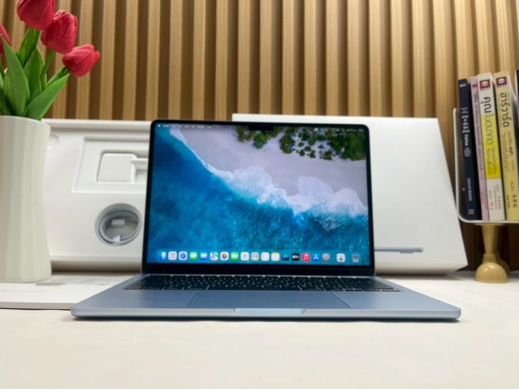 แมค โอเอส 16 กิกะไบต์ อื่นๆ ใช่ MacBook Air 13.6-inch M4 2025 Ram16GB SSD256GB SkyBlue apple care 29 April 2027 