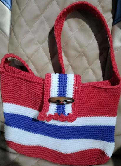 กระเป๋าถักมือ1 ลายธงชาติไทย