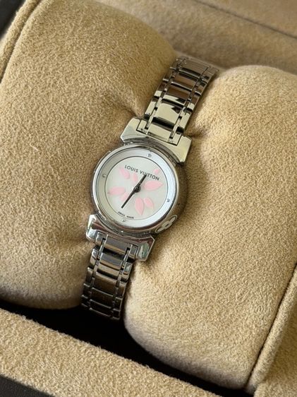 LOUIS VUITTON Tambour Bijou Mother of Pearl Mini Size 18 mm Q151 Petal Watch  รูปที่ 7