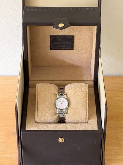 LOUIS VUITTON Tambour Bijou Mother of Pearl Mini Size 18 mm Q151 Petal Watch  รูปที่ 5